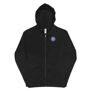 photo of unisex zippered hoodie in black